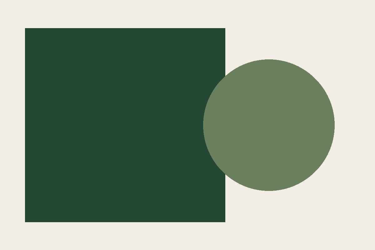 Stacked blocks in forest green and cream